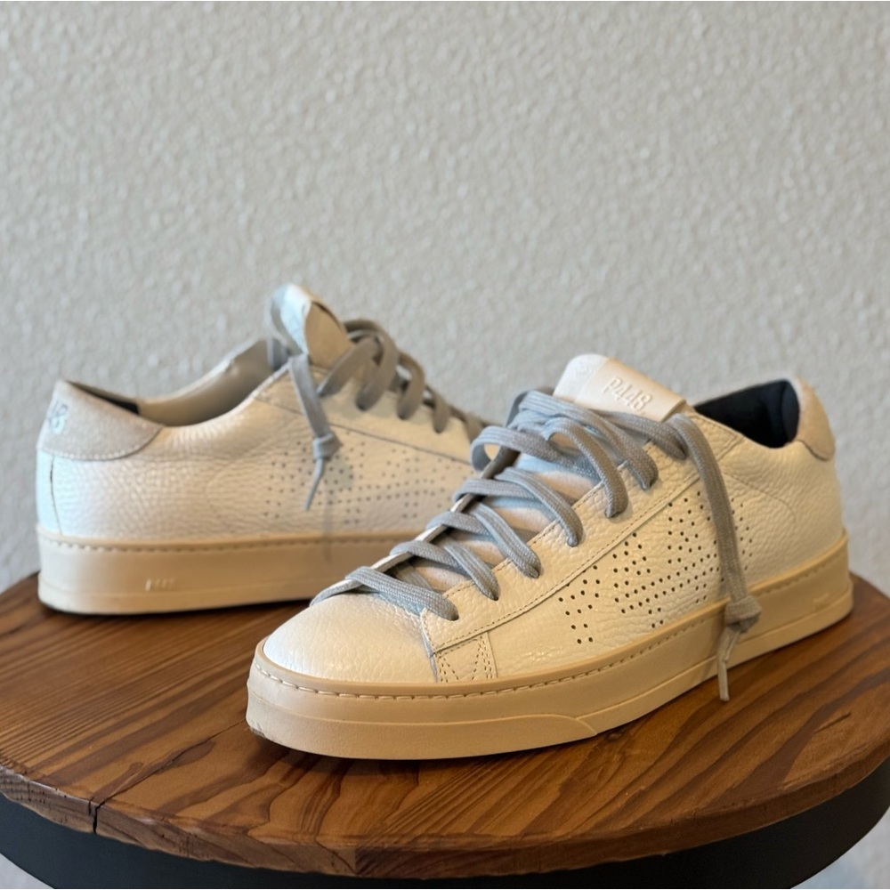 P448 Women's White Leather Sneakers - Size 40